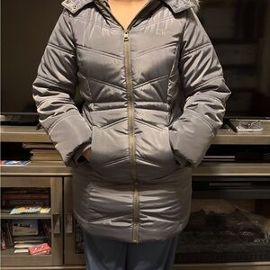 Calvin Klein Gray Hooded Puffer Jacket youth size L